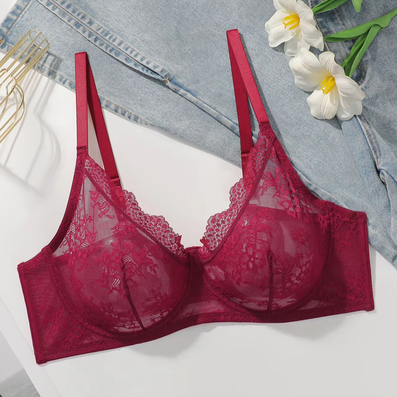 حمالة صدر نسائية مقاس كبير بال - مراجعة Sheer Mesh Bra وسعره