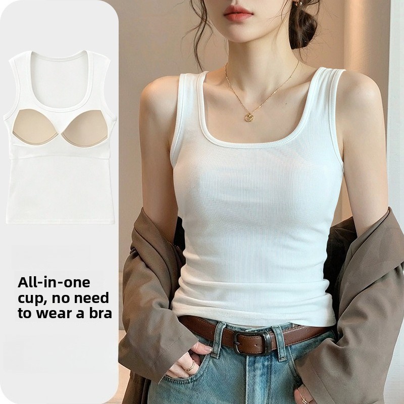 قميص رياضي نسائي جديد بدون أكم - مراجعة T Shirt Bra Seamless وسعره