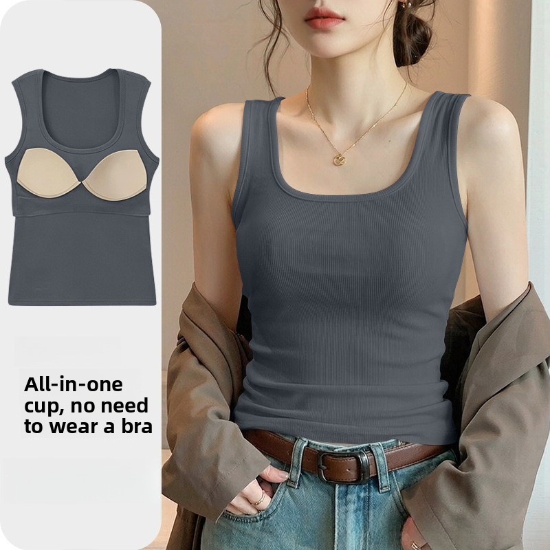 قميص رياضي نسائي جديد بدون أكم - مراجعة T Shirt Bra Seamless وسعره